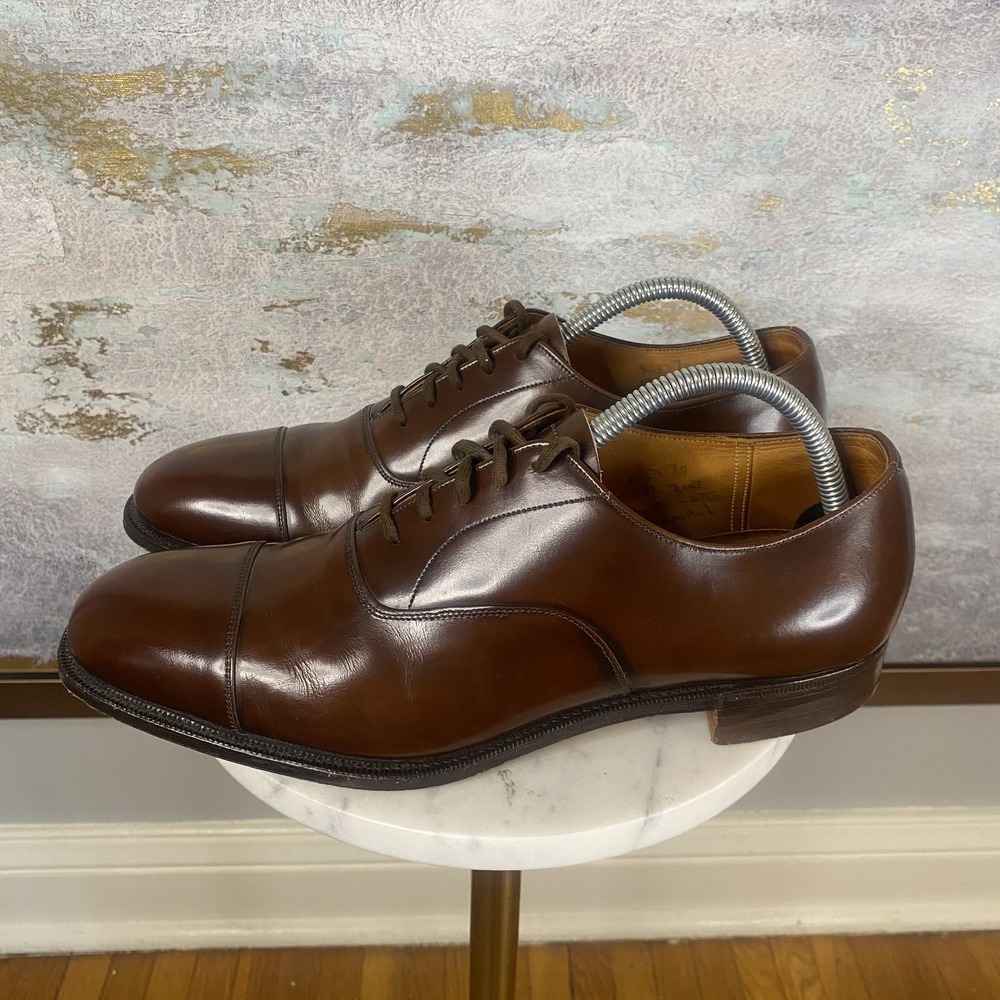 Church's Custom Grade Shoes Mens Size 8.5 D Brown Leather Cap Toe Dress Oxford